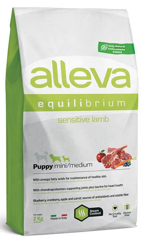 Сухой корм Alleva Equilibrium Puppy Sensitive Mini & Medium для щенков малых и средних пород с чувствительным пищеварением, ягненок